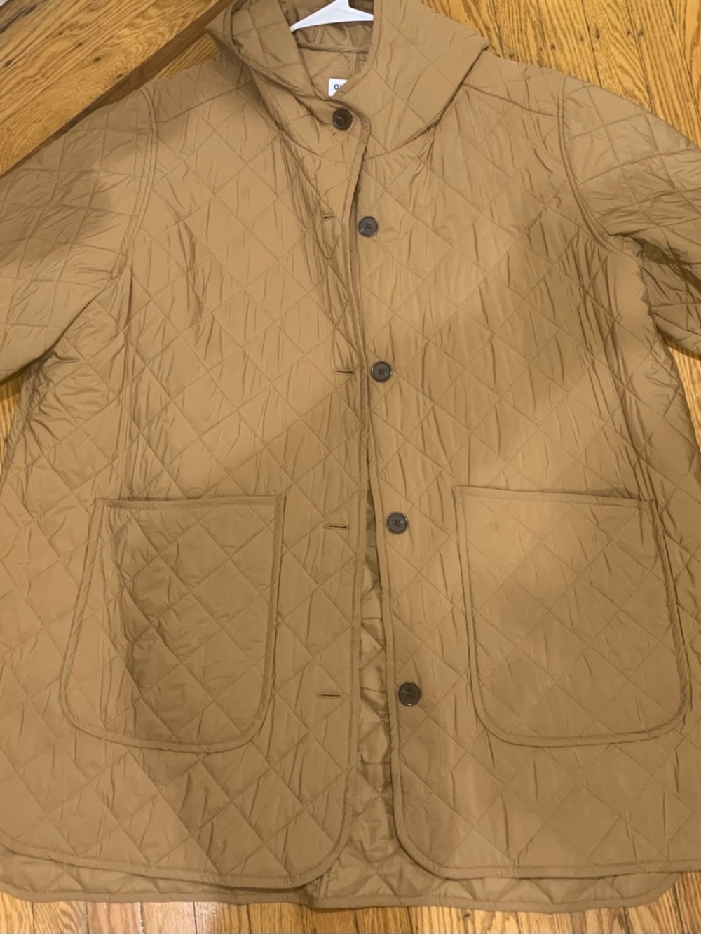 Women’s Quilted Tan Jacket - Lightweight Button Front Coat